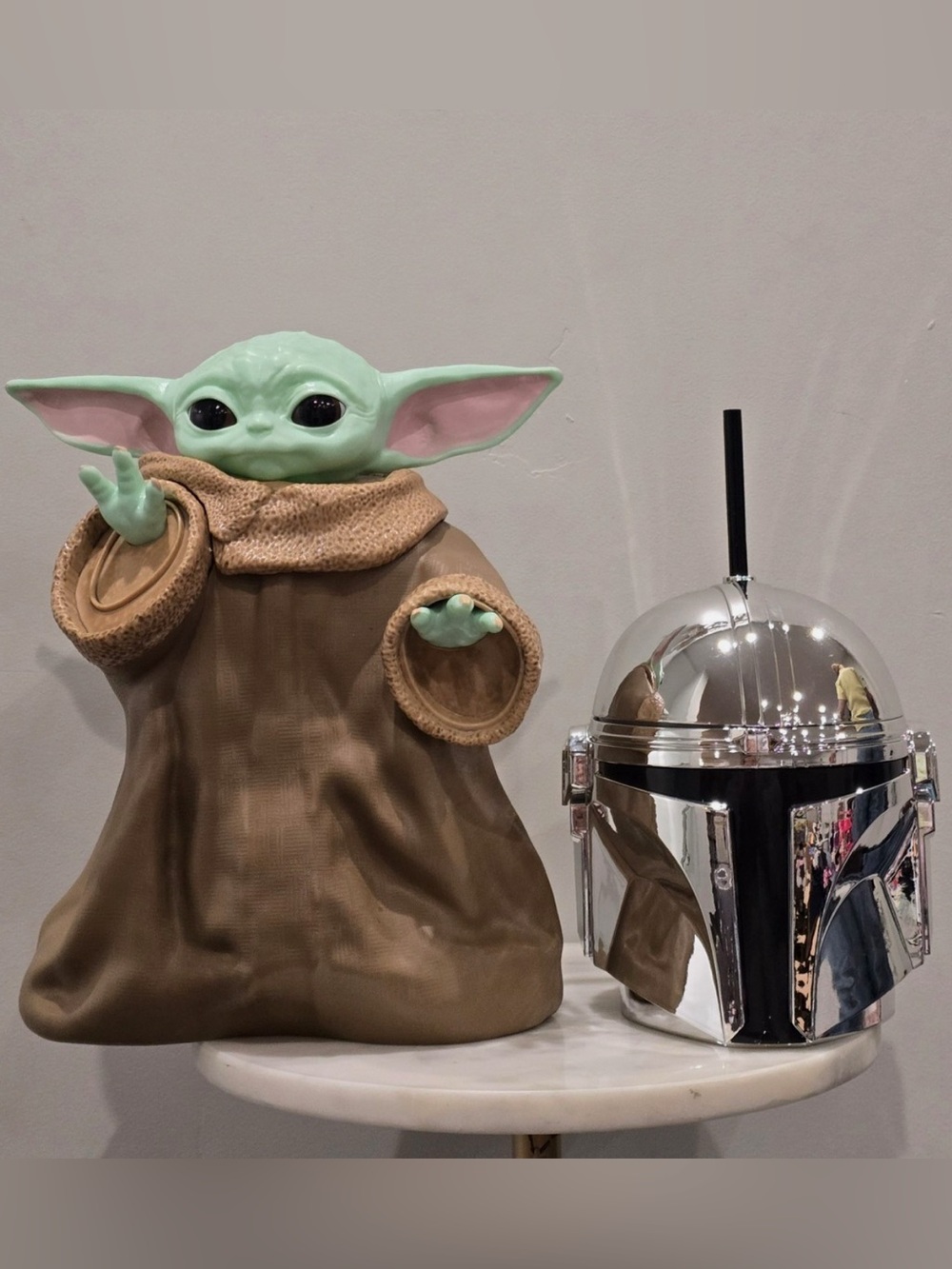 Star Wars Mandalorian Grogu Popcorn Bucket + Helmet Cup! Cinemark NWT IN HAND! - Picture 15 of 15